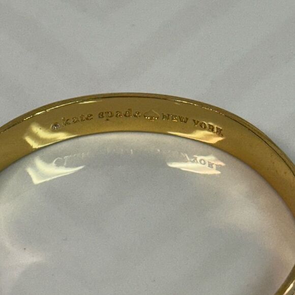 RARE Kate Spade Best Friends Ever Gold & Crystal Bangle Bracelet - Picture 3 of 5